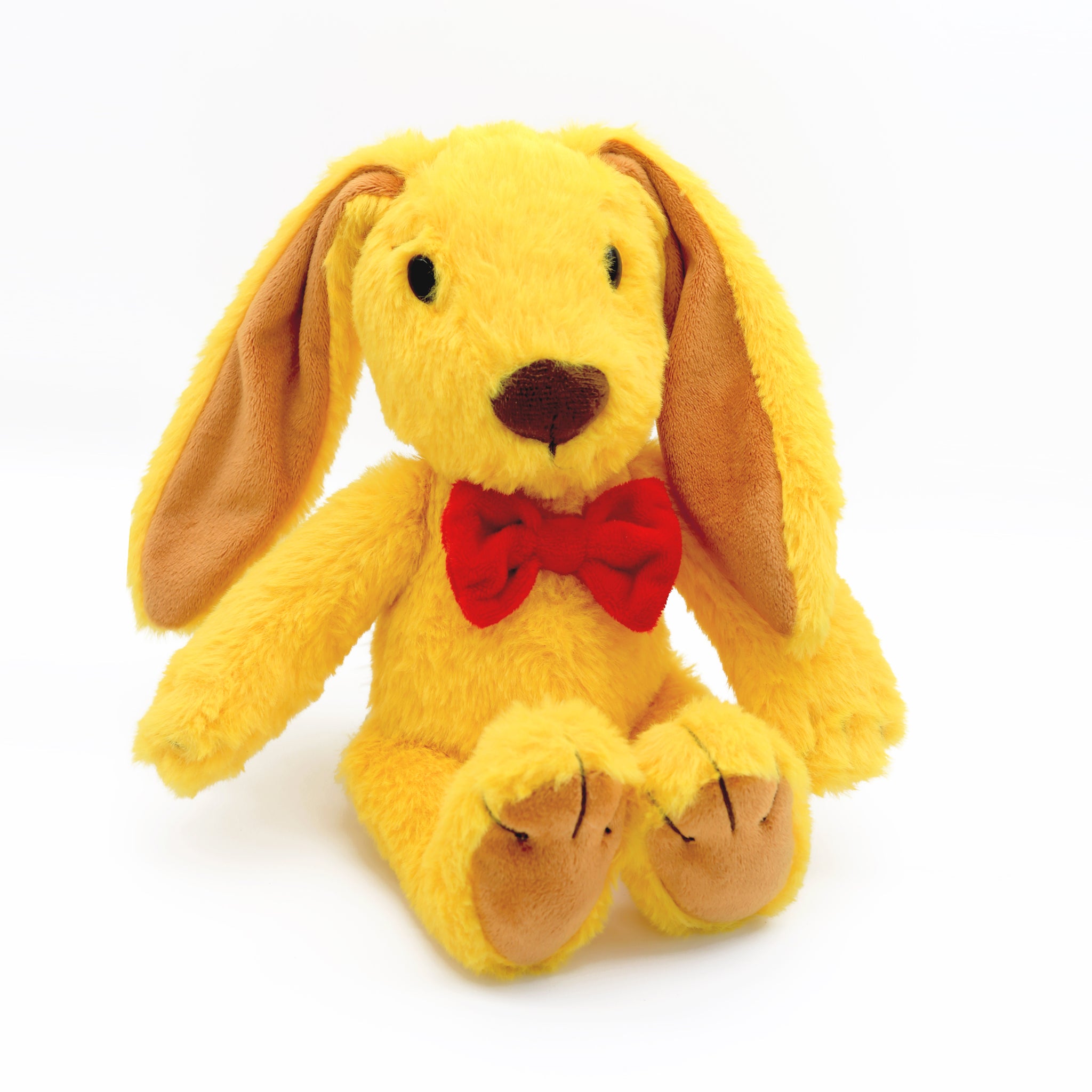Zeke's Bunny Abacus: The Yellow Stuffed Plush has short fuzzy fur and is soft to the touch and is machine washable